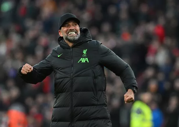Jurgen Klopp celebrates Liverpool's win vs Burnley